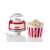 Ariete Party Time 2957.RD red and white popcorn maker with popcorn and measuring spoon
