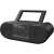 Panasonic RX-D500 portable radio, black, angled view