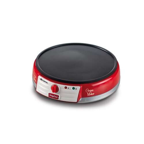 Ariete Crepe Maker, червен електрически апарат за палачинки с незалепващо покритие