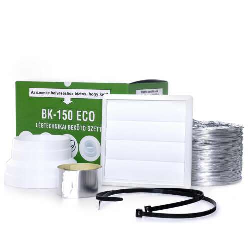 BK-150 ECO ventilation kit, 150mm diameter, includes flexible aluminum duct, clamps, tape, grille, reducer