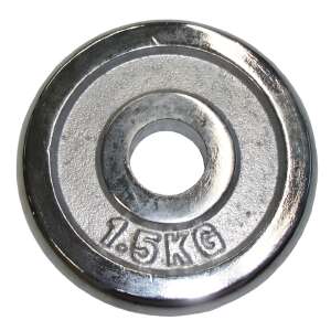 1.5kg chrome weight plate for barbells and dumbbells - Weight & Dumbbell