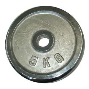 5kg chrome weight plate for barbells and dumbbells - Weight & Dumbbell