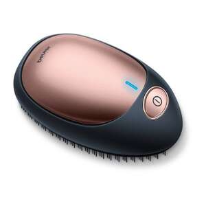 Perie de păr ionică Beurer HT 10, negru și auriu roz, pentru descurcarea și netezirea părului - Stimulator de creștere a părului