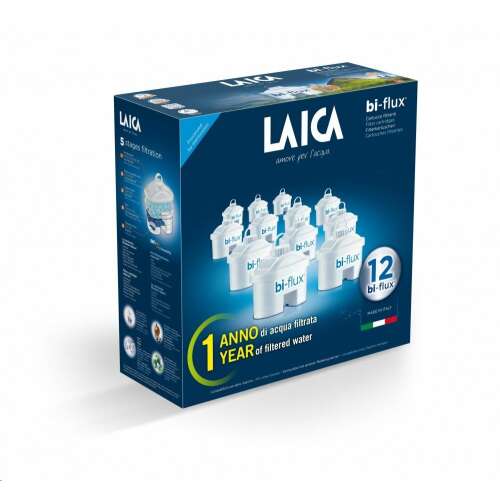 Laica bi-flux universal water filter cartridge 12 pack