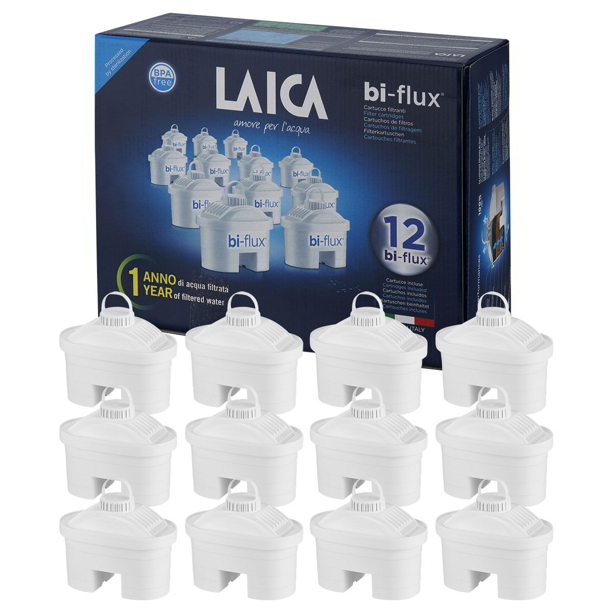 E-shop Laica F12MES0 Bi-Flux univerzálny vodný filter Filtračná vložka 12ks