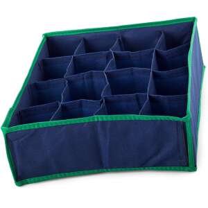 Kék 16 rekeszes fehérnemű-rendező, 35cm x 28cm x 10cm, fiókba - Gardrób rendszerező