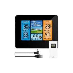 TE-4 Vezeték Nélküli Időjárásállomás - DCF Óra - Hőmérséklet- és Páratartalom Mérő