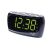 Angled view of Adler AD1121 digital alarm clock radio showing snooze button