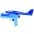 Kék hab repülőgép indító játék pisztoly szett fehér háttérrel