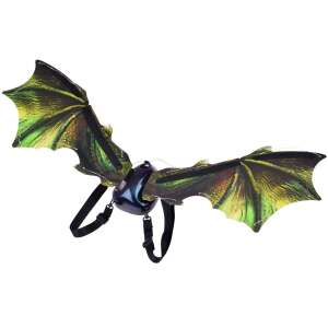 Zielone skrzydła smoka z oświetleniem LED i efektami dźwiękowymi, idealne dla dzieci, które uwielbiają „Jak wytresować smoka” - Ramiz Kostium dla dzieci