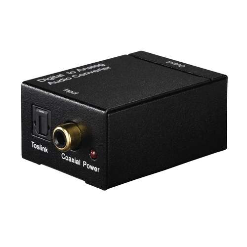 Hama AC80 digitálny-analógový audio konvertor, čierny, predný pohľad