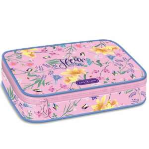 Ars Una Fleur rózsaszín virágos többszintes tolltartó cipzárral - Ars Una