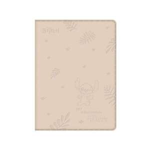 Stitch B6-os kockás notesz bézs színű műbőr borítóval, Stitch mintával és az "Ohana means family" felirattal - Napló