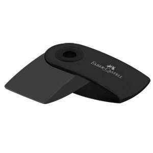Faber-Castell fekete radír műanyag tokban, 5,5 cm - Radír