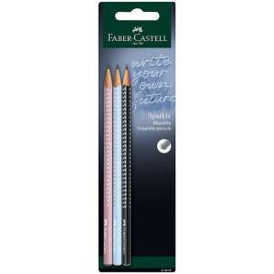 Faber Castell Grip Sparkle grafitceruza szett, 3 darab csillogó ceruza csomagolásban - Grafitceruza