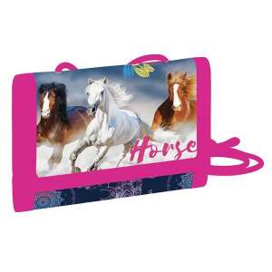 Rózsaszín ló mintás pénztárca lányoknak, pánttal - Baba & Gyerek divat