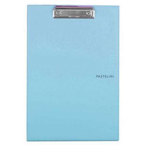 Pastelini csiptetős felírótábla, pasztell kék színben, A4 méretű, fémkapoccsal