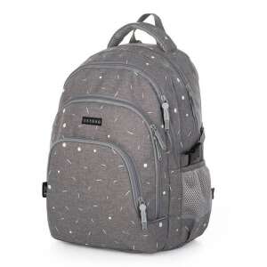OXY SCOOLER iskolai hátizsák, szürke geometrikus mintával, 23 literes - Oxybag