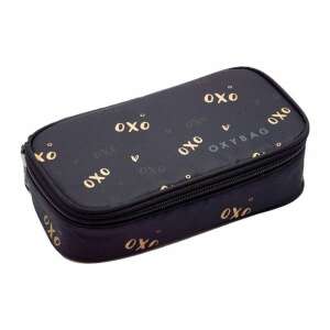 OXY Scooler Jumbo szögletes tolltartó - Fekete és rózsaarany - Oxybag