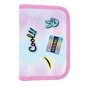 OXY NEXT Rainbow tolltartó két klapnival, rózsaszín, cool matricákkal, lányoknak - Oxybag