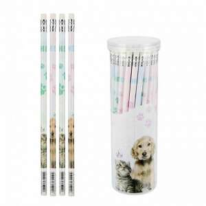 Kutyás cicás radíros grafitceruza, készlet és tartó - Grafitceruza