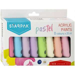 Zestaw farb akrylowych Starpak Pastel, 8 kolorów, po 25 ml - Powrót do szkoły, przybory szkolne