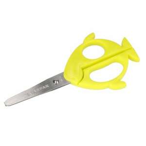 Gelbe Kinderschere in Fischform, Marke Starpak, stumpfe Spitze, sicher für Kinder - Starpak