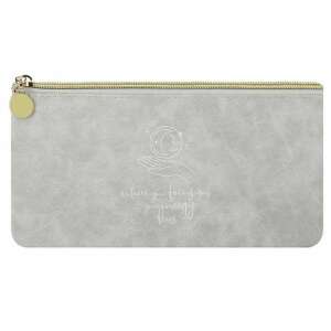Grauer Stiftetui mit Mond- und Sternenmotiv, Reißverschluss, MOON holdas lapos tolltartó / neszesszer - Starpak