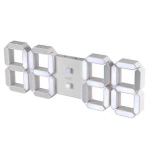 Domáce LTC 05 digitálny, 3D LED budík, 128 mm vysoký biely displej, výborná čitateľnosť, tri druhy jasu, zobrazenie času, dátumu a teploty