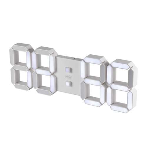 Budík Home by Somogyi LTC 05 3D LED digitálny, biely, pohľad spredu