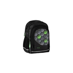Starpak Focis ergonomikus iskolai hátizsák focilabda mintával, ferde nézet - Starpak