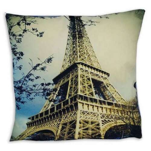 Eiffel tornyos párnahuzat - mikroplüss - 45x45 cm