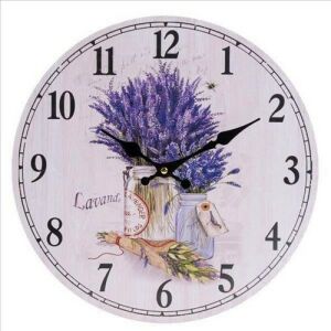 Levendula Falióra levendula mintás falióra, 34 cm, vidéki stílus - Dakls