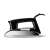 Girmi ST91 dry iron with aluminum soleplate, black, side view