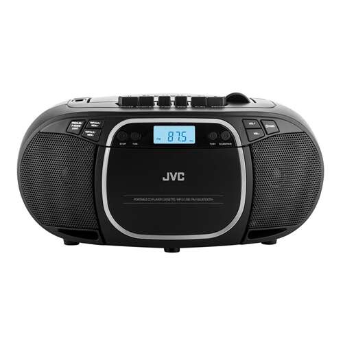 JVC RC-E451B CD Boombox with FM Radio, Bluetooth, Cassette Player, USB and AUX Input