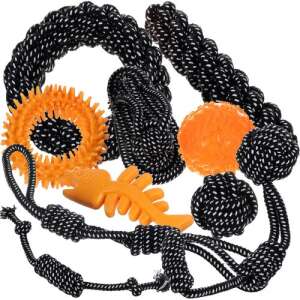 10 piece dog toy set, includes rope toys, chew toys, and a ball - Dog Toy
