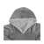 Close-up of the hood of a gray oversized hoodie blanket
