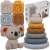 Koala stacking toy with blocks and rings, 12 piece interactive baby toy