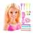 Barbie styling head with blonde hair, pink top, necklace, and accessories for styling hair