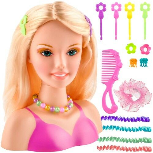 Barbie Styling Head with Hair Accessories: Clips, Comb, Scrunchie