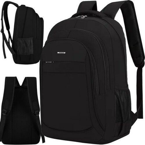 Trizand 38L black backpack angled view collage