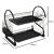 Two-tier black dish rack with dimensions