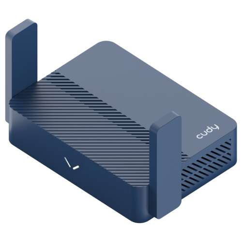 Cudy AX3000 Wi-Fi 6 router, kék, ferde nézet