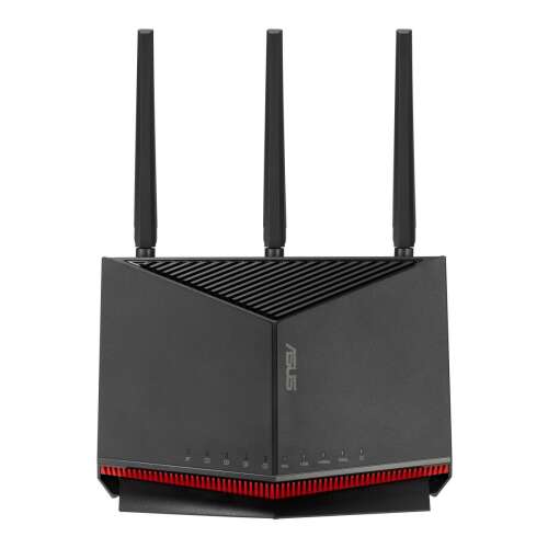 Router ASUS RT-BE86U, negru, vedere din față