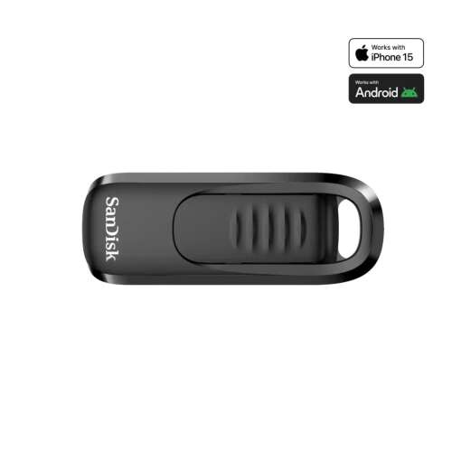 SanDisk Ultra Dual Drive Luxe USB flash meghajtó, 64 GB, fekete, USB-C és USB-A csatlakozókkal