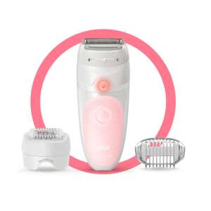 Braun Silk-épil 5 Wet&Dry epilátor borotva és trimmer fejjel, rózsaszín és fehér - Epilátor
