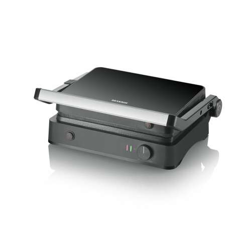 Grill de contact Severin KG 2398, negru, închis, vedere înclinată