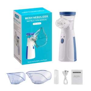 JSL-W302 Hordozható ultrahangos inhalátor, felnőtteknek és gyerekeknek, 2 maszk, szívóka, USB kábel, használati útmutató - Egészségmegőrző eszköz