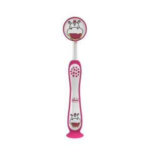 Chicco víziló figurás fogkefe tapadókoronggal, rózsaszín - Baba fogkefe