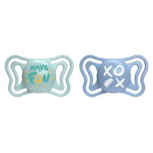 Chicco PhysioForma Light pacifiers, 2 pack, 6-16 months, blue and green, have fun and xoxo design - Babies & Toddler
